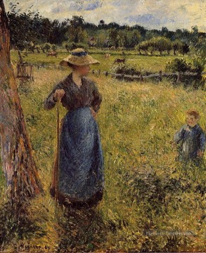 la faneuse 1884 Camille Pissarro Peinture à l'huile